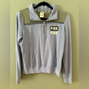 PINK quarter-zip sweatshirt. Size small